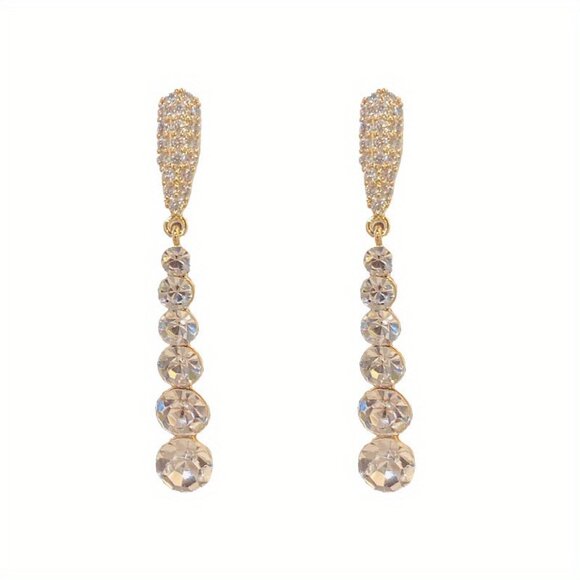 Elegant Vintage-Inspired Long Tassel Earrings with Sparkling Zirconia - Picture 4 of 6